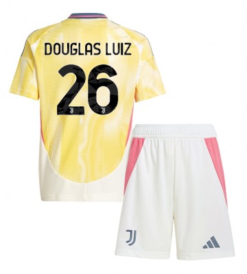 Juventus Douglas Luiz #26 Segunda Equipación Niños 2024-25 Manga Corta (+ Pantalones cortos)